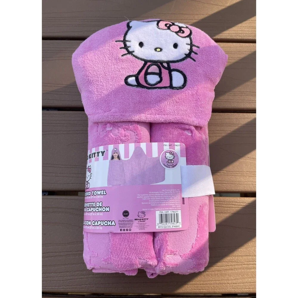 NEW Sanrio Hello Kitty Character Hooded Towel 27in x 50in